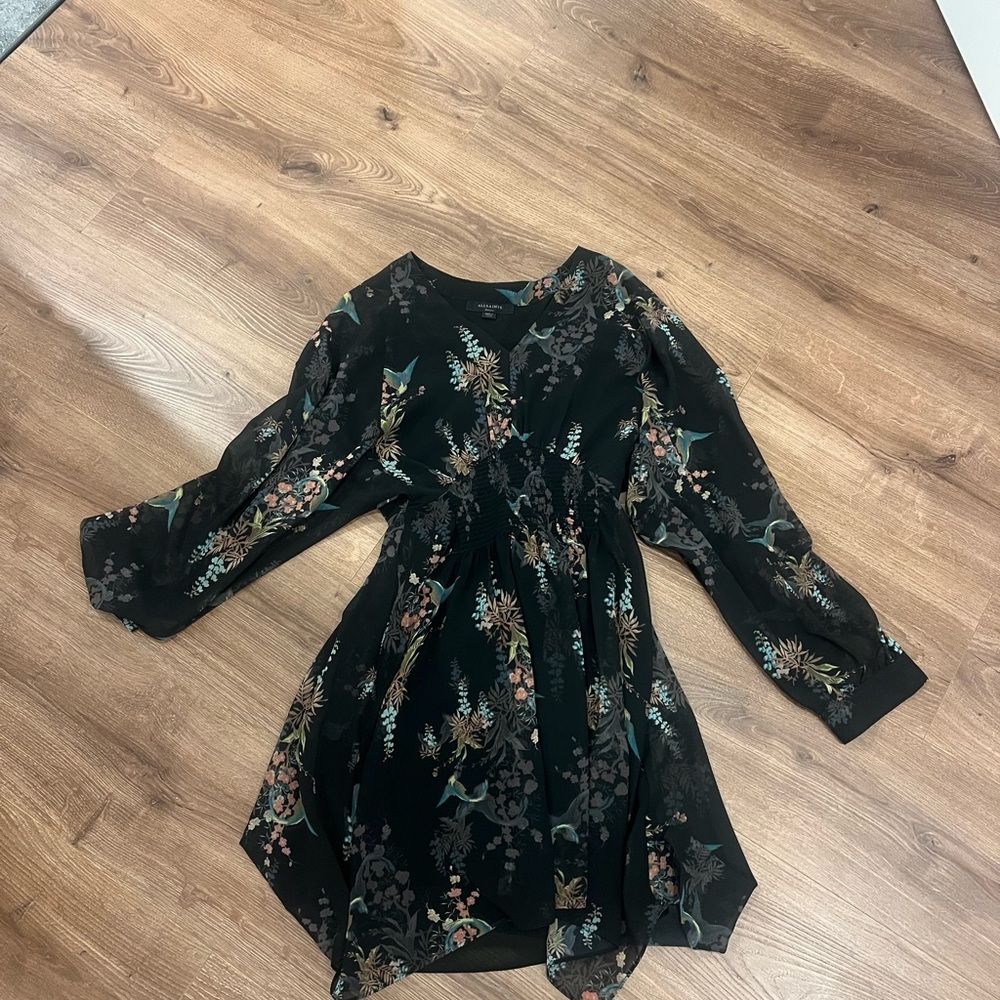 All Saints Black Floral Dress